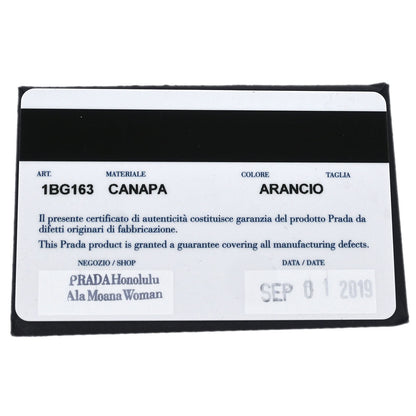 Prada Orange Canvas Canapa 2way Shoulder Tote Handbag