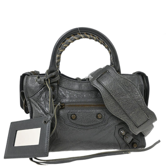 Balenciaga Gray Classic Mini City 2way Shoulder Handbag