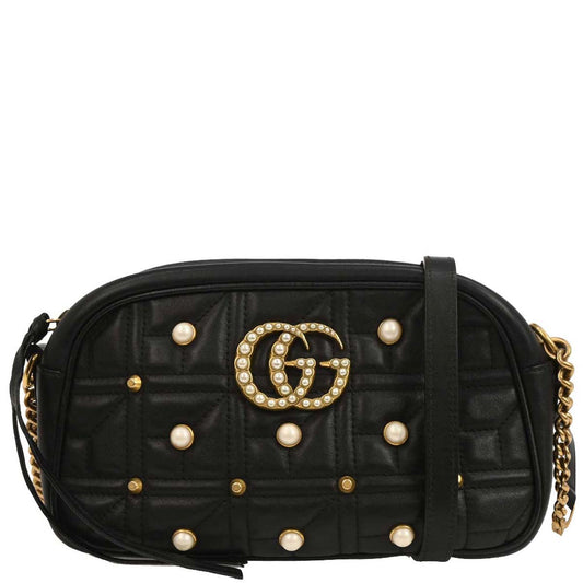 Gucci Black Leather Marmont Shoulder Bag