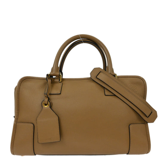 Loewe Brown Leather Amazona 36 2way Shoulder Handbag