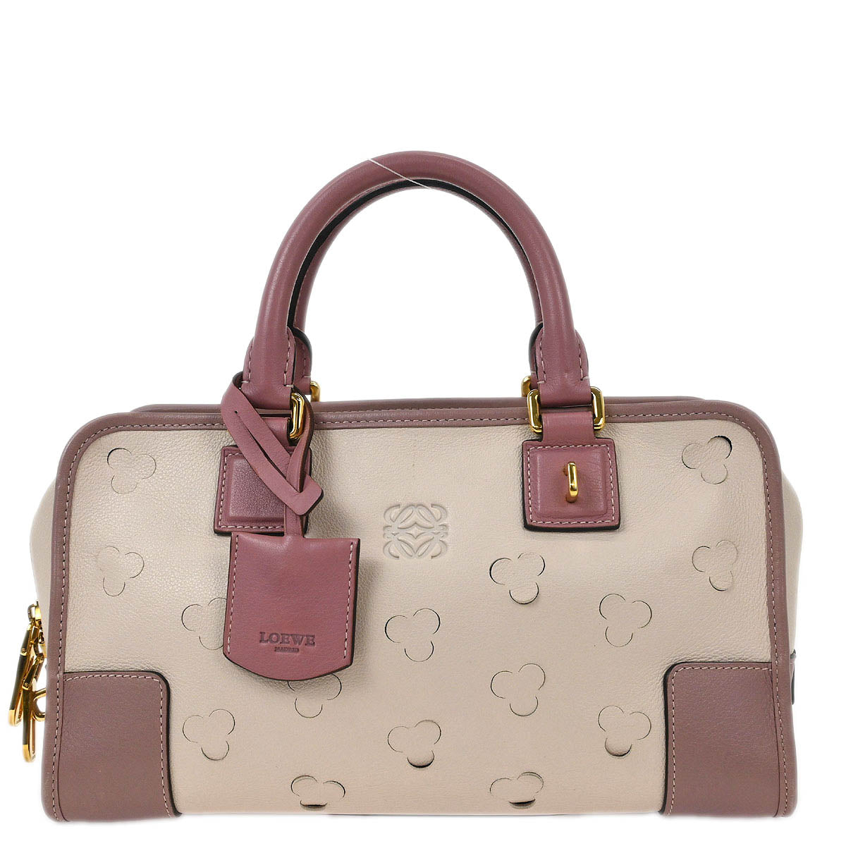 Loewe Off-white Perforated Leather Amazona 28 Handbag