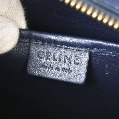 Celine Navy Leather Nano Luggage Tote Handbag