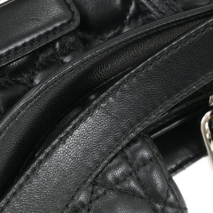 Christian Dior Black Lambskin Lady Dior Cannage Tote Handbag