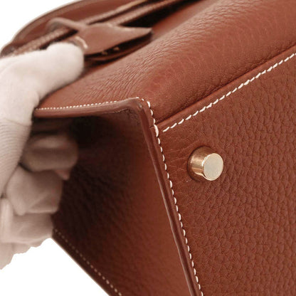 Hermes Brique Togo Kelly 32 Sellier Handbag