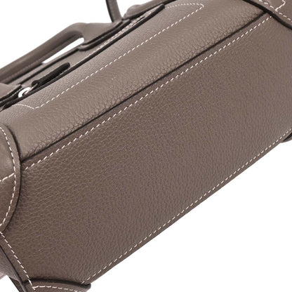 Celine Gray Leather Nano Luggage 2way Shoulder Handbag