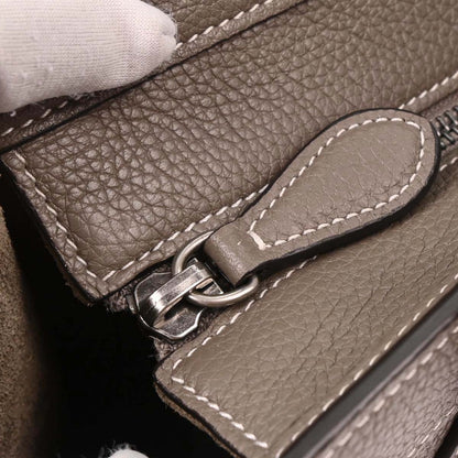 Celine Gray Leather Nano Luggage 2way Shoulder Handbag