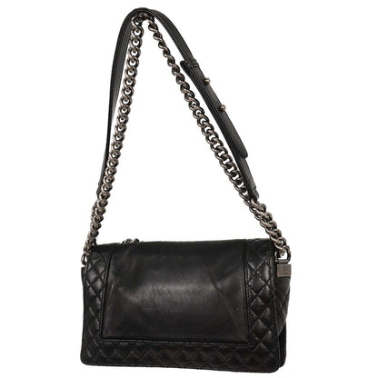 Boy Chanel 2013-2014 Black Lambskin Medium Shoulder Bag