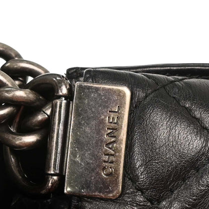 Boy Chanel 2013-2014 Black Lambskin Medium Shoulder Bag