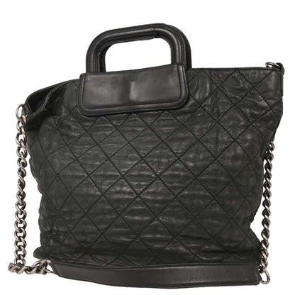 Chanel 2011 Black Iridescent Calfskin In The Mix Shopping Tote