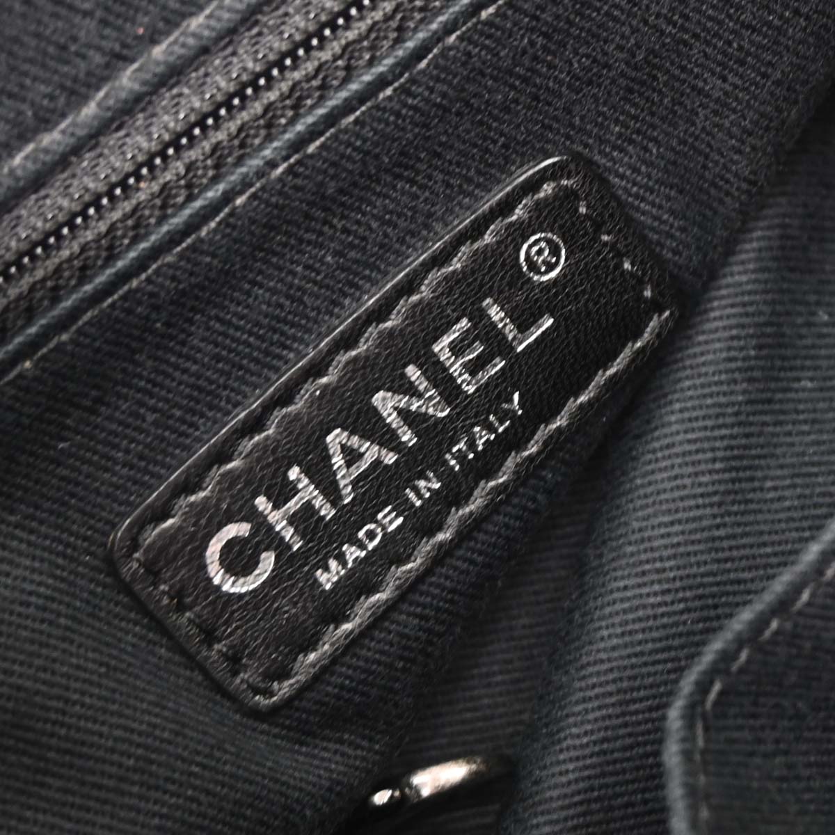 Chanel 2011 Black Iridescent Calfskin In The Mix Shopping Tote