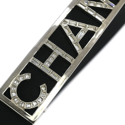 Chanel Belt Black Rhinestone Leather #80/32 B15S Small