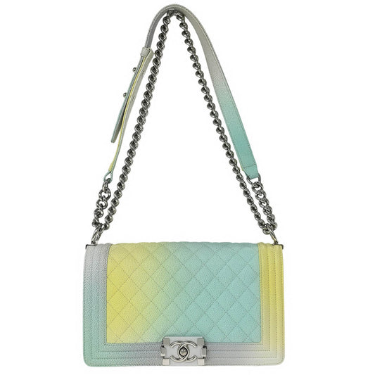 Boy Chanel 2018 Pastel Color Caviar Medium Shoulder Bag