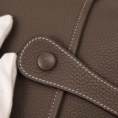 Hermes Etoupe Taurillon Clemence Evelyne 3 GM Shoulder Bag
