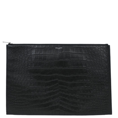 Saint Laurent * Black Leather Clutch Bag