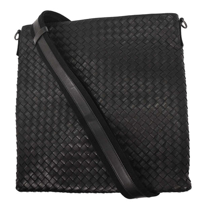 Bottega Veneta Black Intrecciato Shoulder Bag