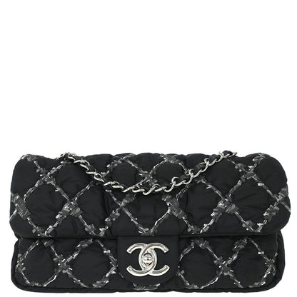 Chanel Black Nylon Paris Byzance Chain Shoulder Bag