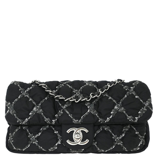 Chanel Black Nylon Paris Byzance Chain Shoulder Bag
