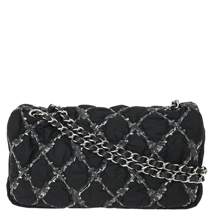 Chanel Black Nylon Paris Byzance Chain Shoulder Bag
