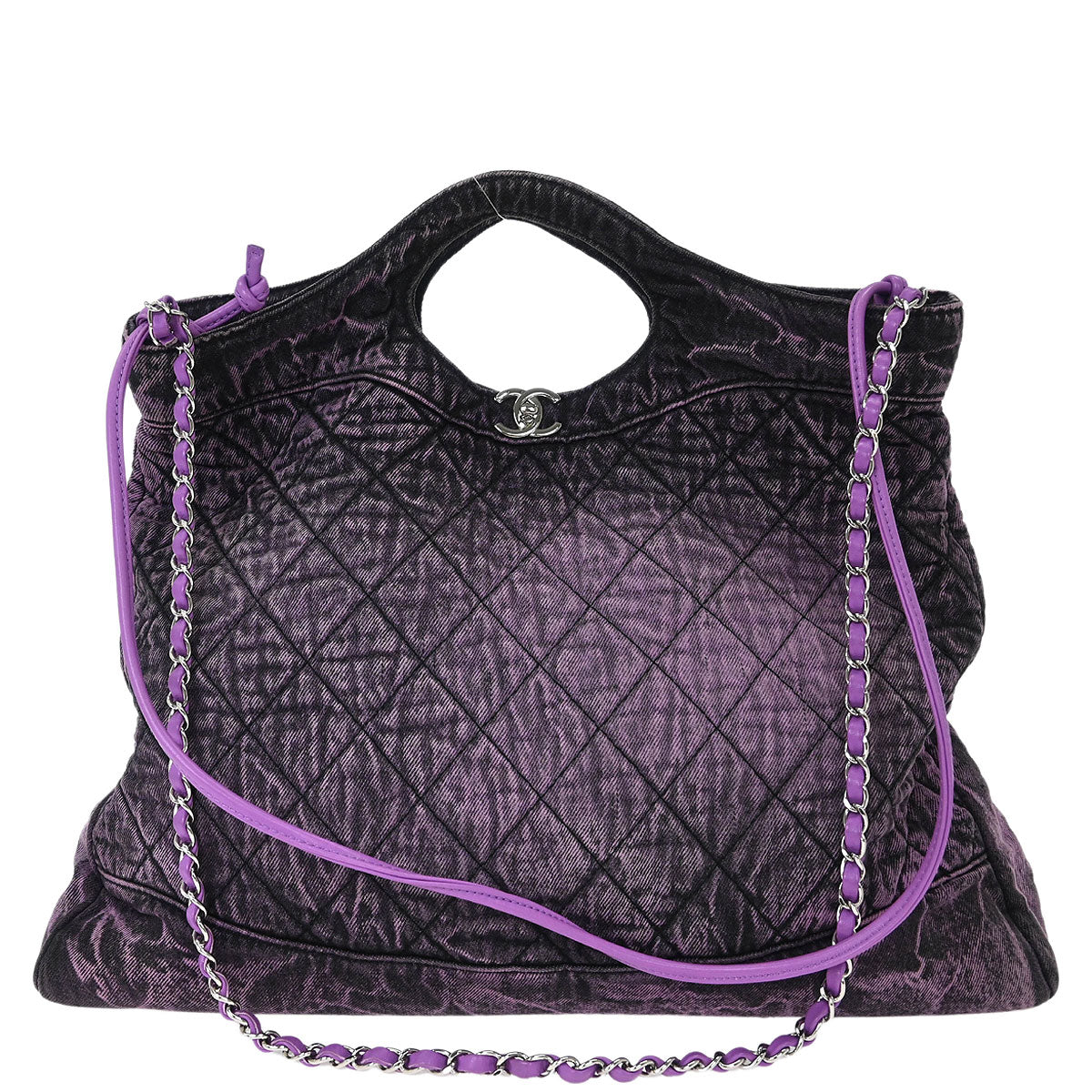 Chanel 2019 Purple Denim Chanel 31 Shopping Bag 2way Shoulder Handbag