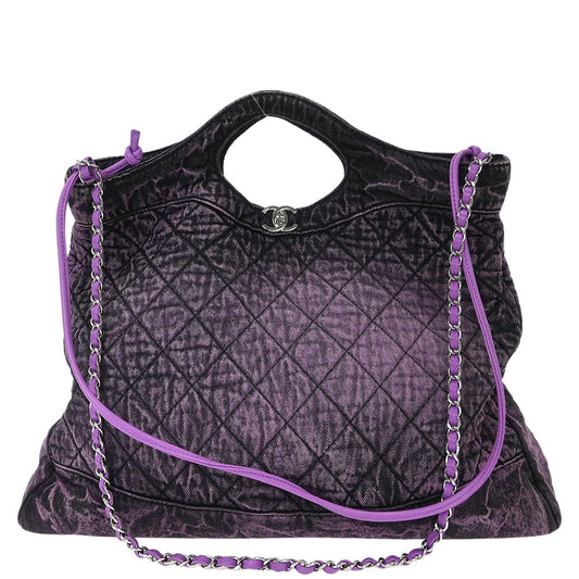 Chanel 2019 Purple Denim Chanel 31 Shopping Bag 2way Shoulder Handbag