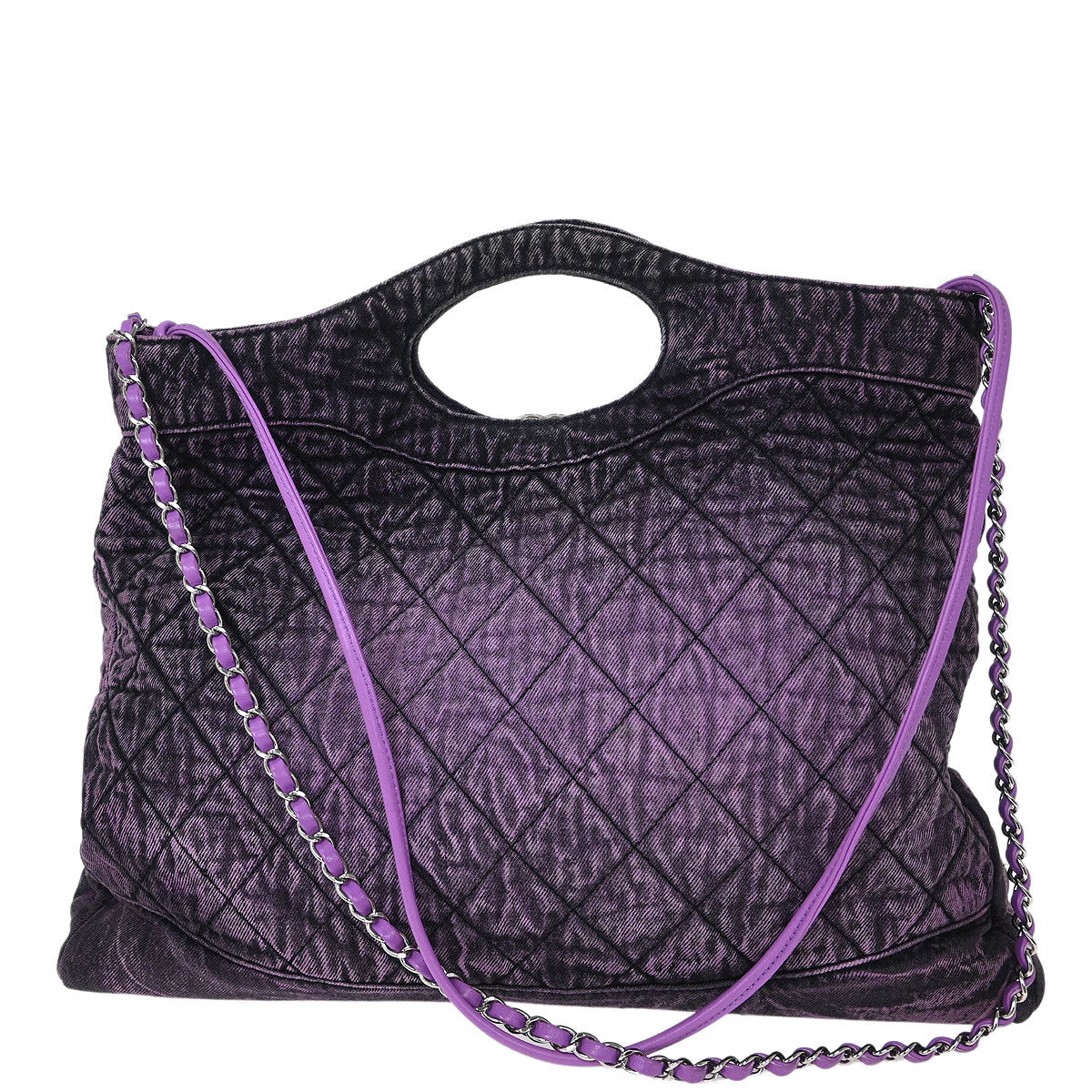 Chanel 2019 Purple Denim Chanel 31 Shopping Bag 2way Shoulder Handbag
