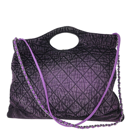 Chanel 2019 Purple Denim Chanel 31 Shopping Bag 2way Shoulder Handbag