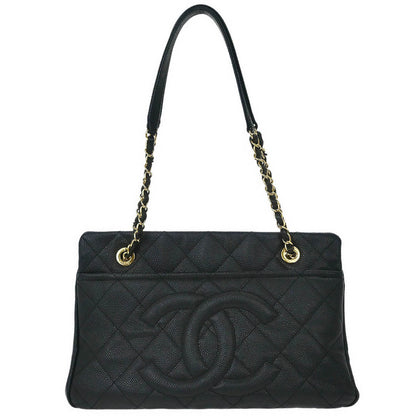 Chanel 2014 Black Caviar Timeless CC Chain Tote Bag