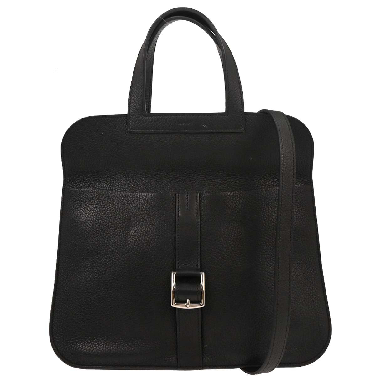Hermes Black Taurillon Clemence Halzan 31 2way Shoulder Tote Bag
