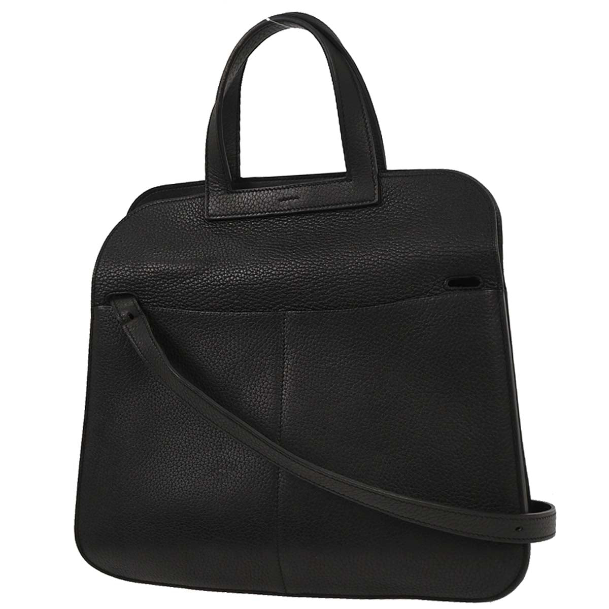Hermes Black Taurillon Clemence Halzan 31 2way Shoulder Tote Bag