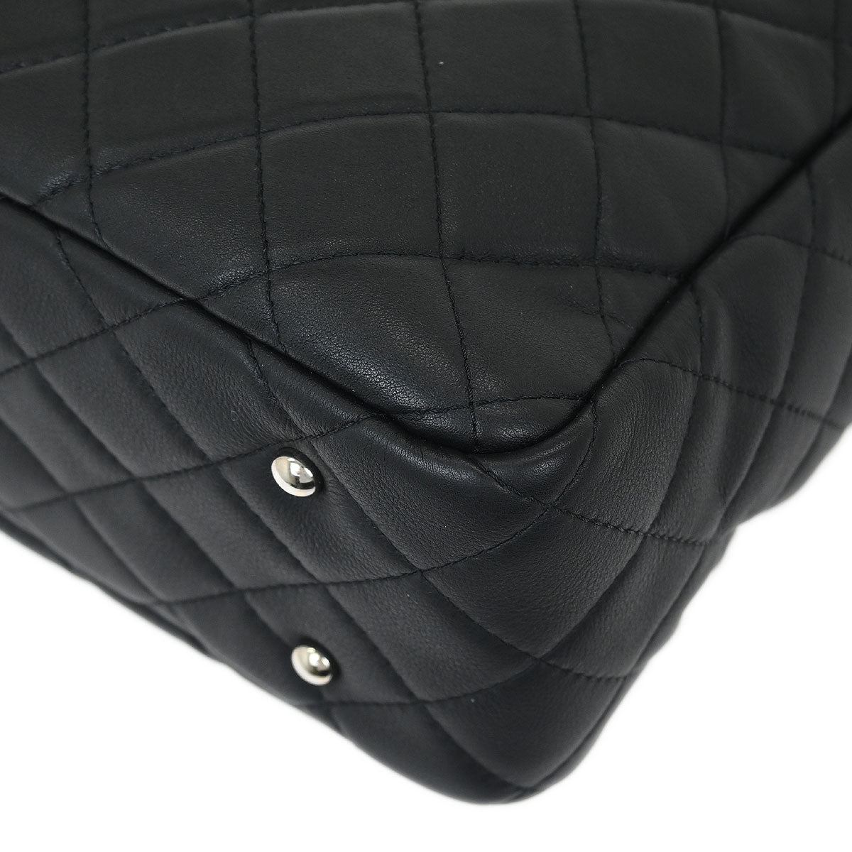 Chanel 2019 Black Lambskin Ultra Pocket Shopping Tote 2way Shoulder Handbag