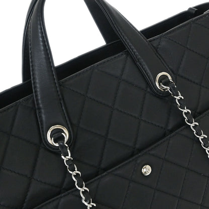 Chanel 2019 Black Lambskin Ultra Pocket Shopping Tote 2way Shoulder Handbag