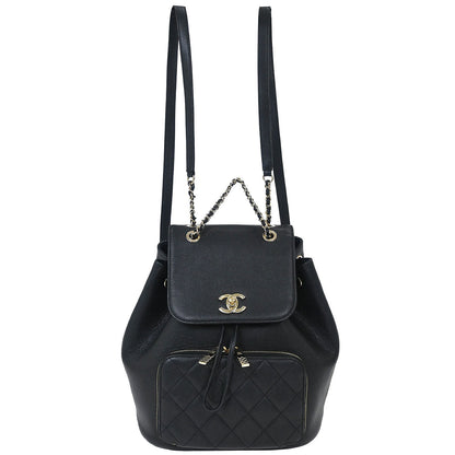 Chanel Black Calfskin Business Affinity Backpack