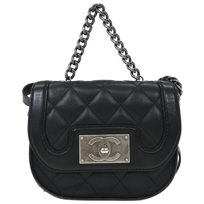 Chanel 2015-2016 Black Calfskin 2way Shoulder Handbag