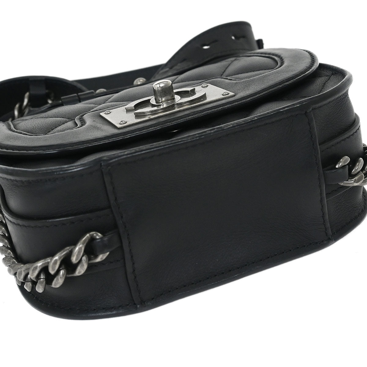 Chanel 2015-2016 Black Calfskin 2way Shoulder Handbag