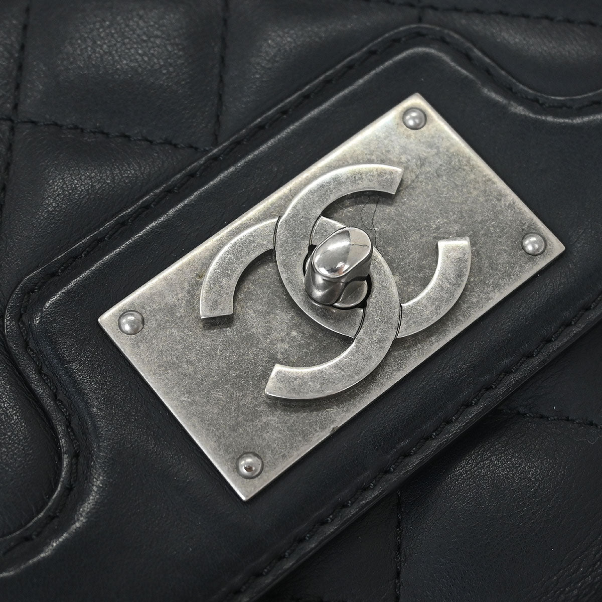 Chanel 2015-2016 Black Calfskin 2way Shoulder Handbag