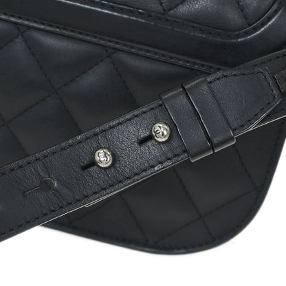 Chanel 2015-2016 Black Calfskin 2way Shoulder Handbag