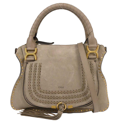 Chloe Gray Suede Marcie 2way Shoulder Handbag