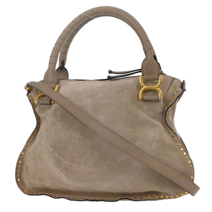 Chloe Gray Suede Marcie 2way Shoulder Handbag