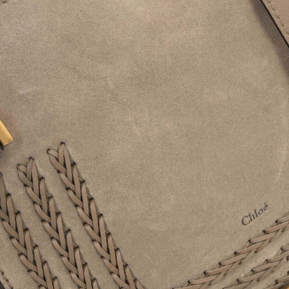 Chloe Gray Suede Marcie 2way Shoulder Handbag