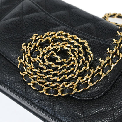 Chanel Black Caviar Classic WOC Wallet On Chain