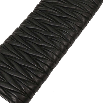 Miu Miu Black Lambskin Matelasse Wallet On Chain WOC