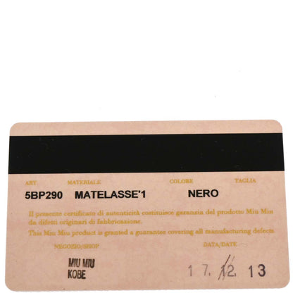 Miu Miu Black Lambskin Matelasse Wallet On Chain WOC