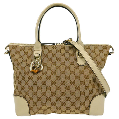 Gucci Beige Heart Bit GG 2way Shoulder Tote Bag