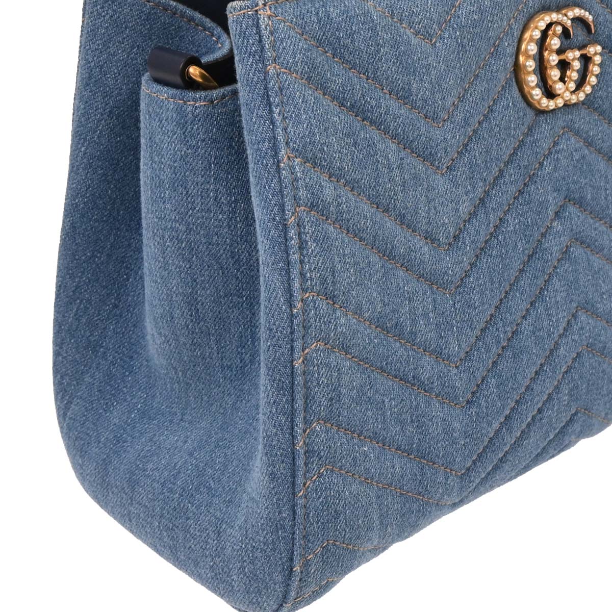 Gucci Blue Denim Marmont 2way Shoulder Handbag