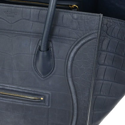 Celine * Navy Leather Mini Luggage Tote Bag