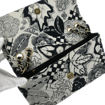 Chanel 2018-2019 Black White Canvas Shoulder Bag