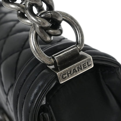 Boy Chanel Black Lambskin Small Chain Shoulder Bag