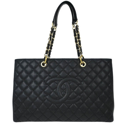 Chanel 2012-2013 Black Caviar Grand Shopping Tote GST XL Chain Handbag