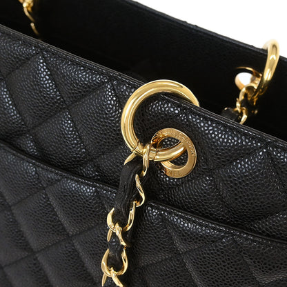 Chanel 2012-2013 Black Caviar Grand Shopping Tote GST XL Chain Handbag