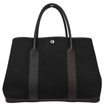 Hermes Black Toile H Negonda Garden Party 36 PM Tote Bag